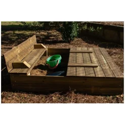 Arenero Cuadrado Madera Tectum Cubierto