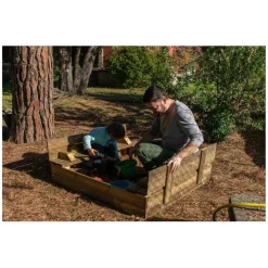 Arenero Cuadrado Madera Tectum Cubierto