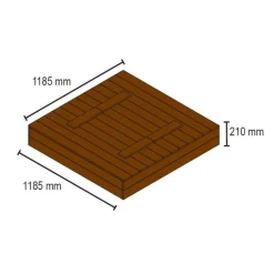 Arenero Cuadrado Madera Tectum Cubierto