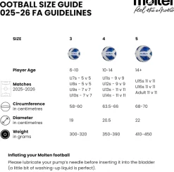 Balón Fútbol Molten F3A1000 Blanco/Azul T-3