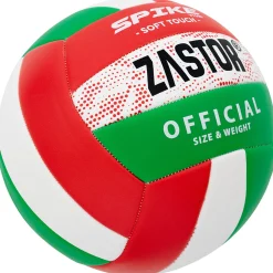 Balón Voleibol Zastor Spike 5V1500 Rojo/Verde T-5