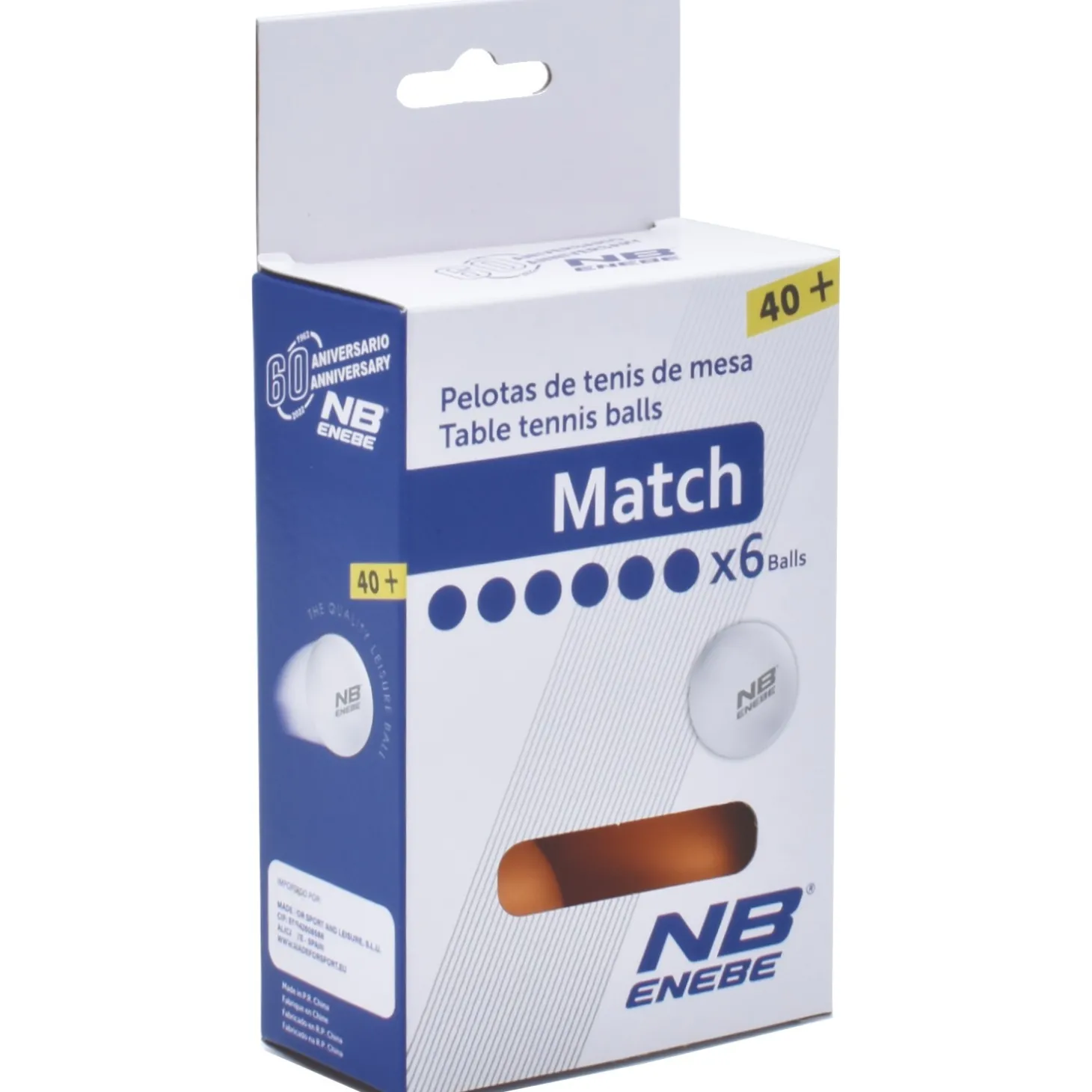 Blister 6 pelotas Enebe Match Naranja