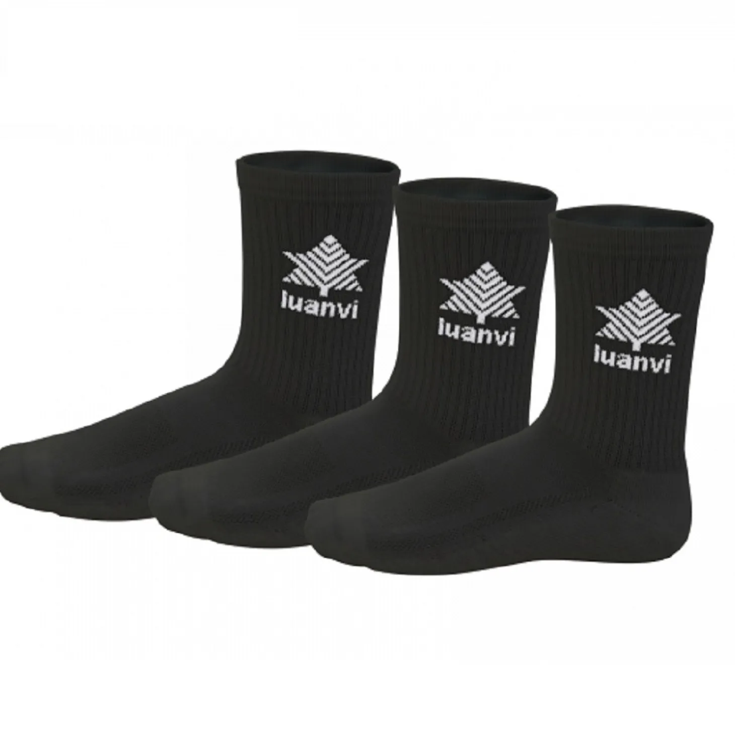 Calcetines Luanvi ½ Caña - Pack 3 Negro