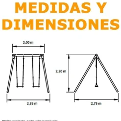 Columpio Infantil Kibo Doble con Asiento Bebé