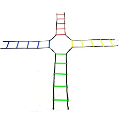 Escalera Agilidad Cruzada Zastor STP-Quad