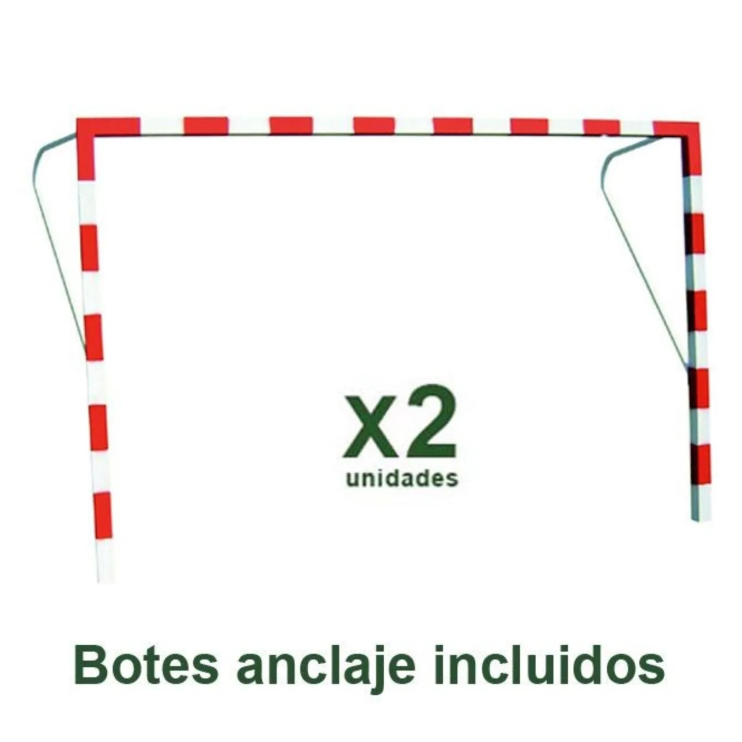 Juego Porterías Fijas Fútbol Sala - Balonmano - Acero