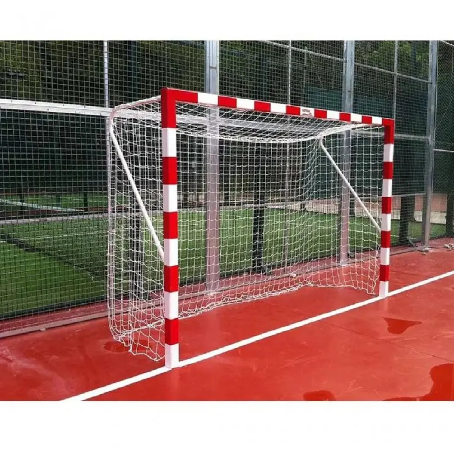 Juego Porterías Fijas Fútbol Sala - Balonmano - Acero