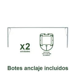 Juego Porterías Fútbol 8 Fijas - Aluminio Oval