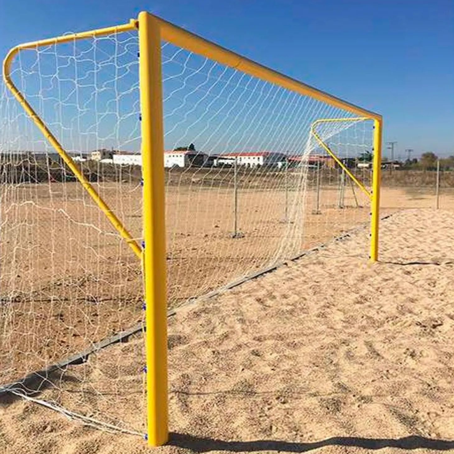 Juego Porterías Fútbol Playa Acero Ø100mm