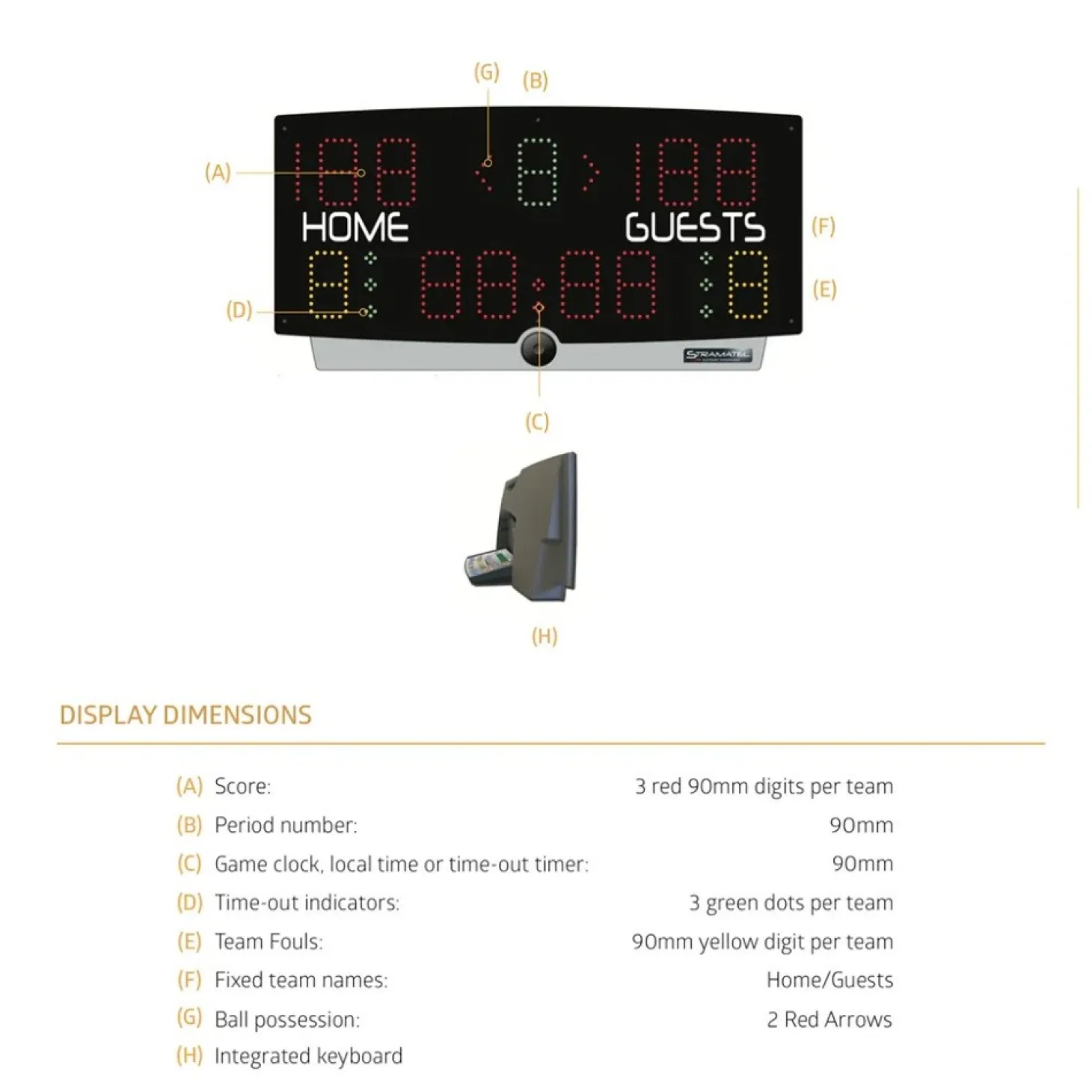 Marcador Electrónico Portátil Stramatel Multi-Top En Red