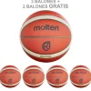 Pack 3 Balones Baloncesto Molten B7G4500 + 2 Balones B7G4500 Gratis T-7
