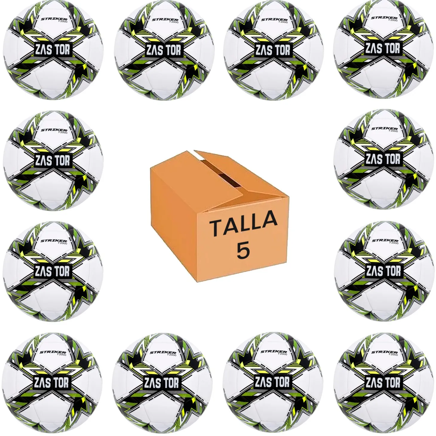 Pack 12 Balones Fútbol Zastor Striker 5F2000 T-5
