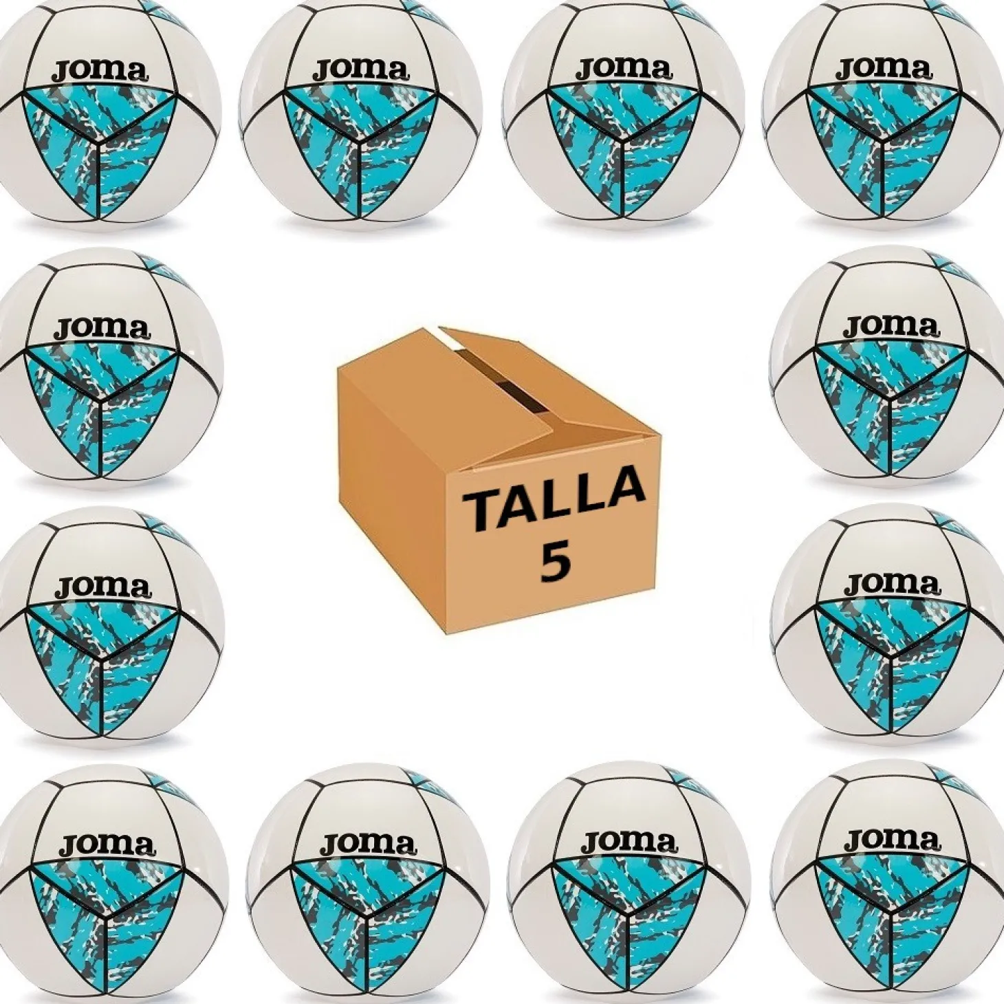 Pack 12 balones Joma Challenge II Turquesa T-5