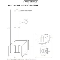 Poste Para Red Perimetral 6 m Lacado