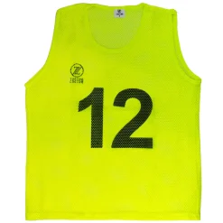 Set 12 Petos Entrenamiento Numerados Zastor Skill Amarillo Neón