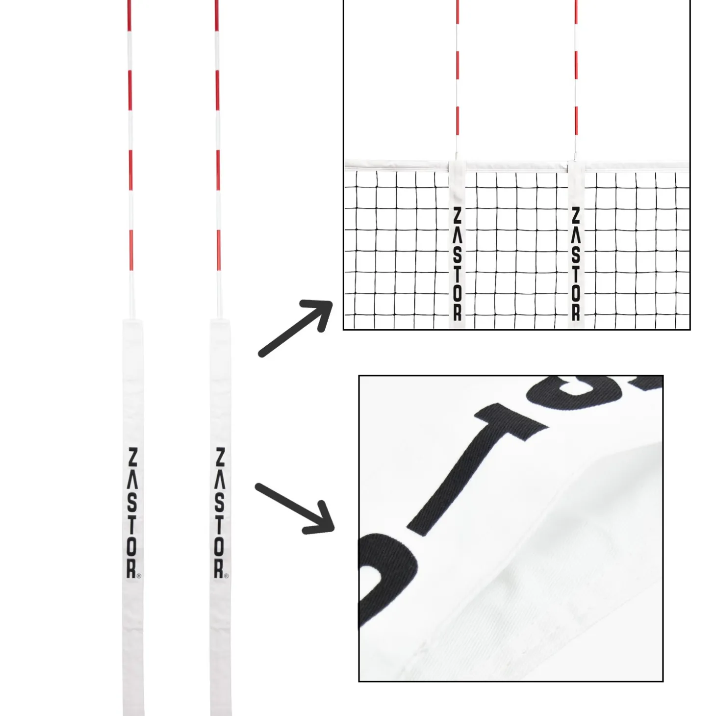 Set Antenas/Bandas Voleibol Zastor Rodas