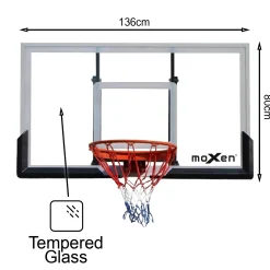 Set Tablero Baloncesto Moxen Jumper Glass 136x80cm