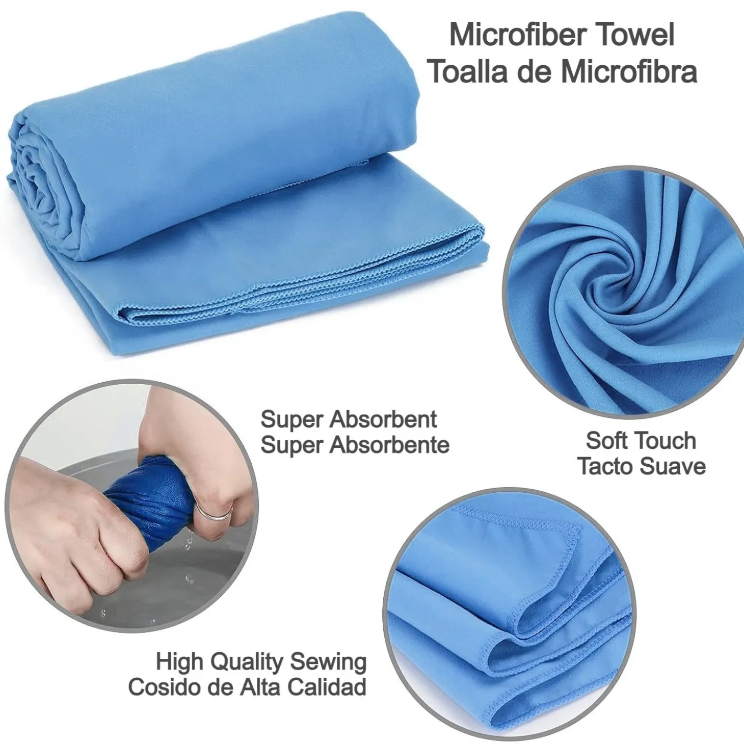 Toalla Microfibra Max Sports Nora 54x40cm Azul