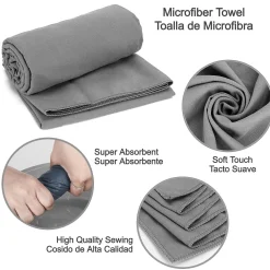 Toalla Microfibra Max Sports Bali 130x80cm Gris