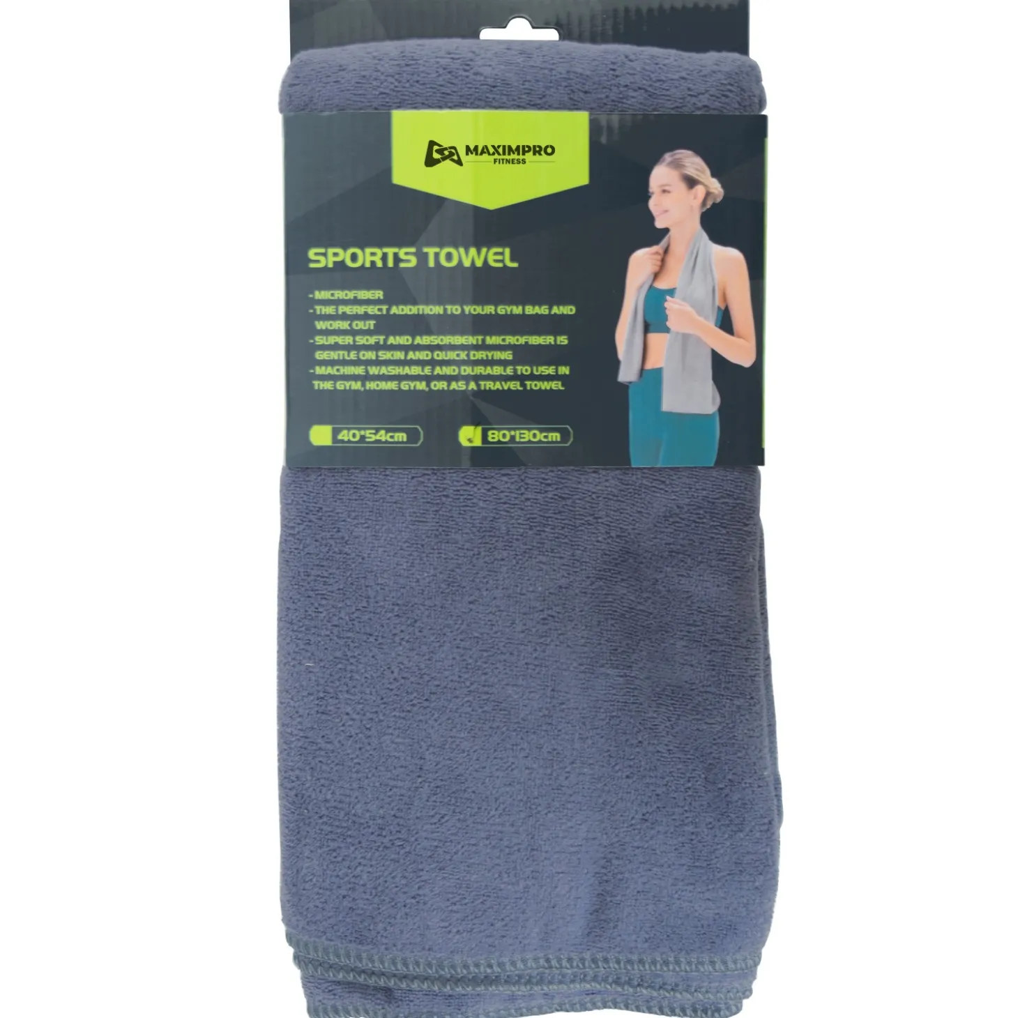 Toalla Microfibra Maximpro Lombok 130x80cm Gris