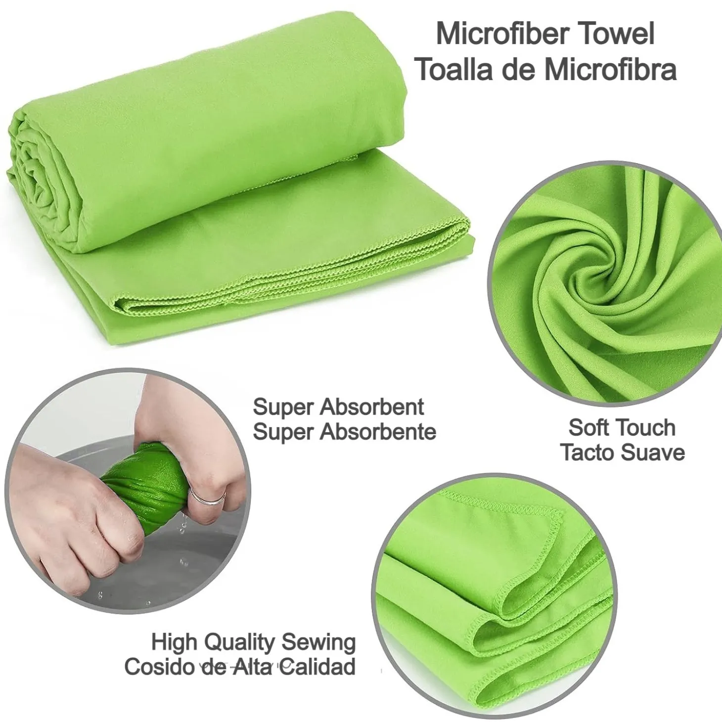 Toalla Microfibra Maximpro Bali 130x80cm Verde