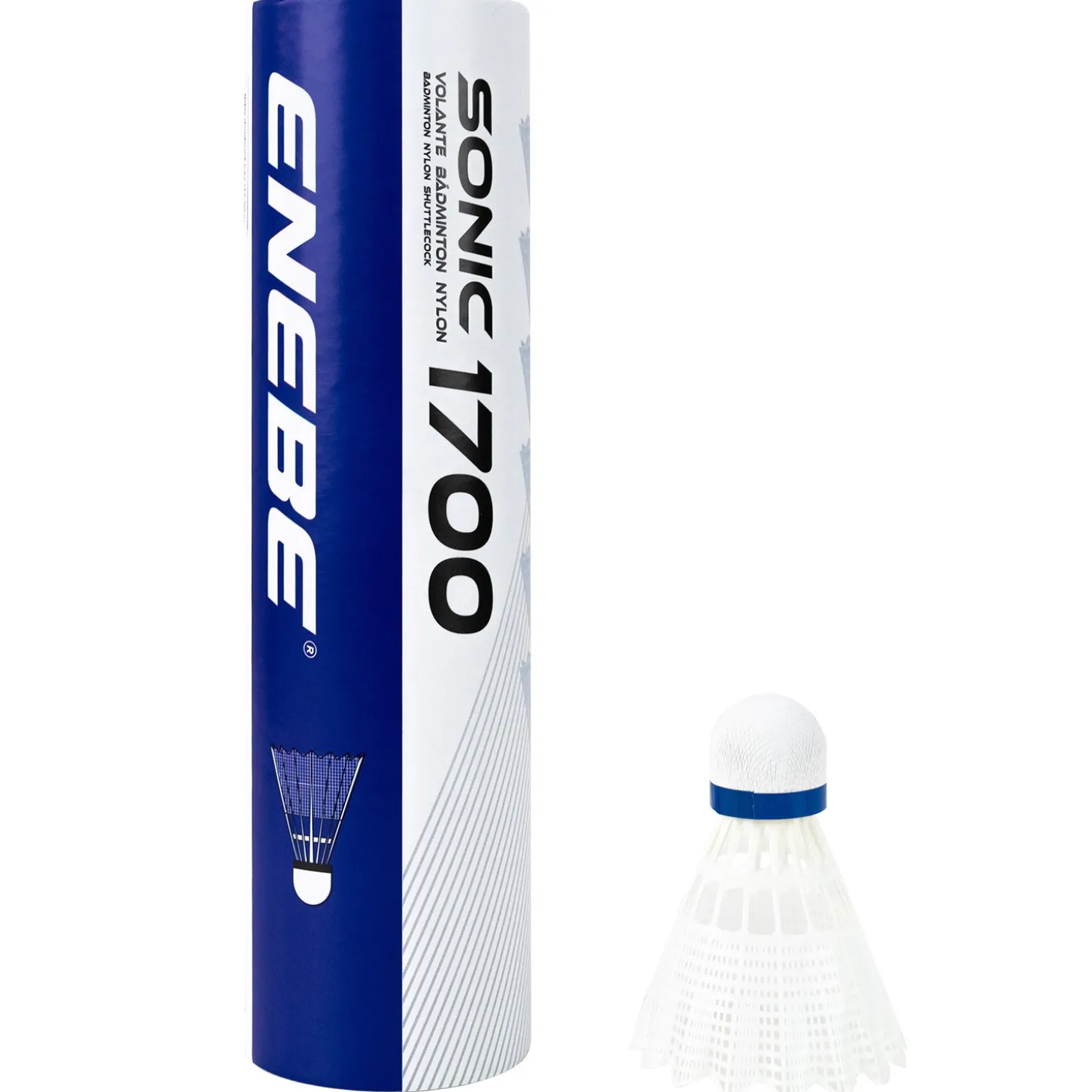Tubo 6 Volantes Bádminton Enebe Sonic 1700 Blanco
